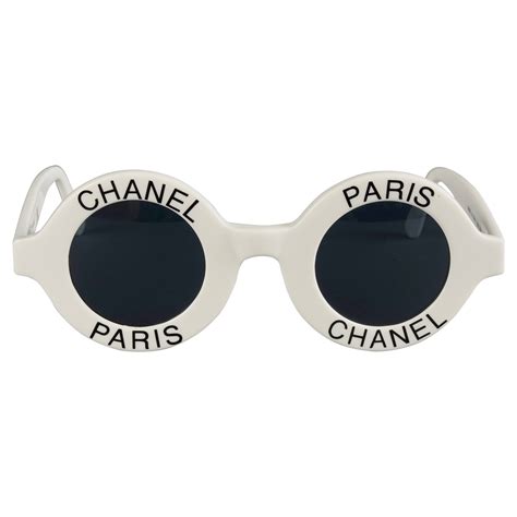 chanel round sunglasses with writing|Eyewear .